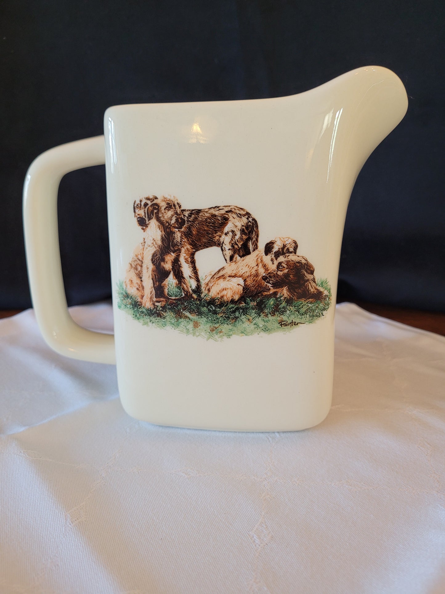 Porcelain By Rosalind Wolfhound Cream Pitcher