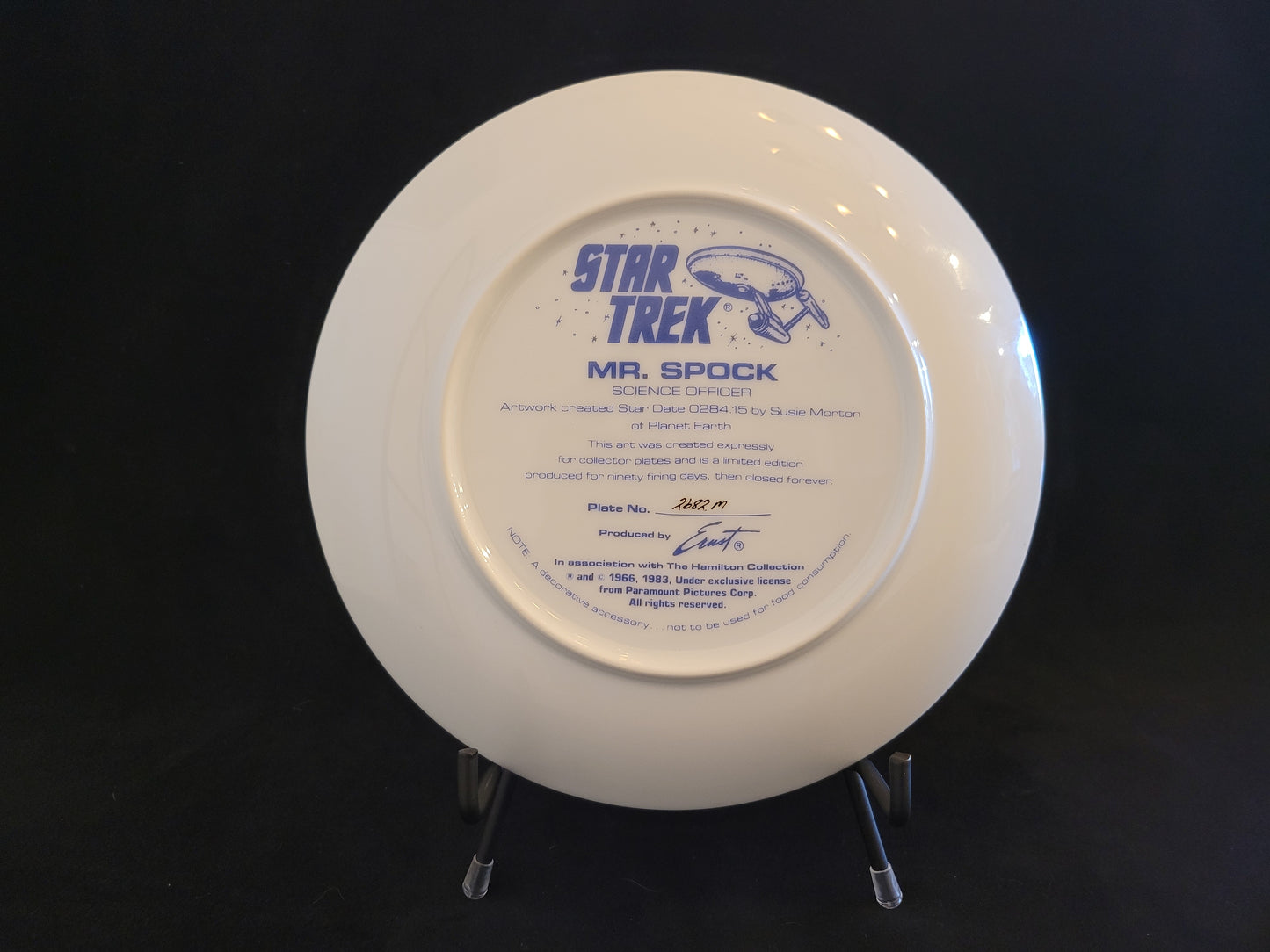 Mr. Spock Star Trek Collector's Plate