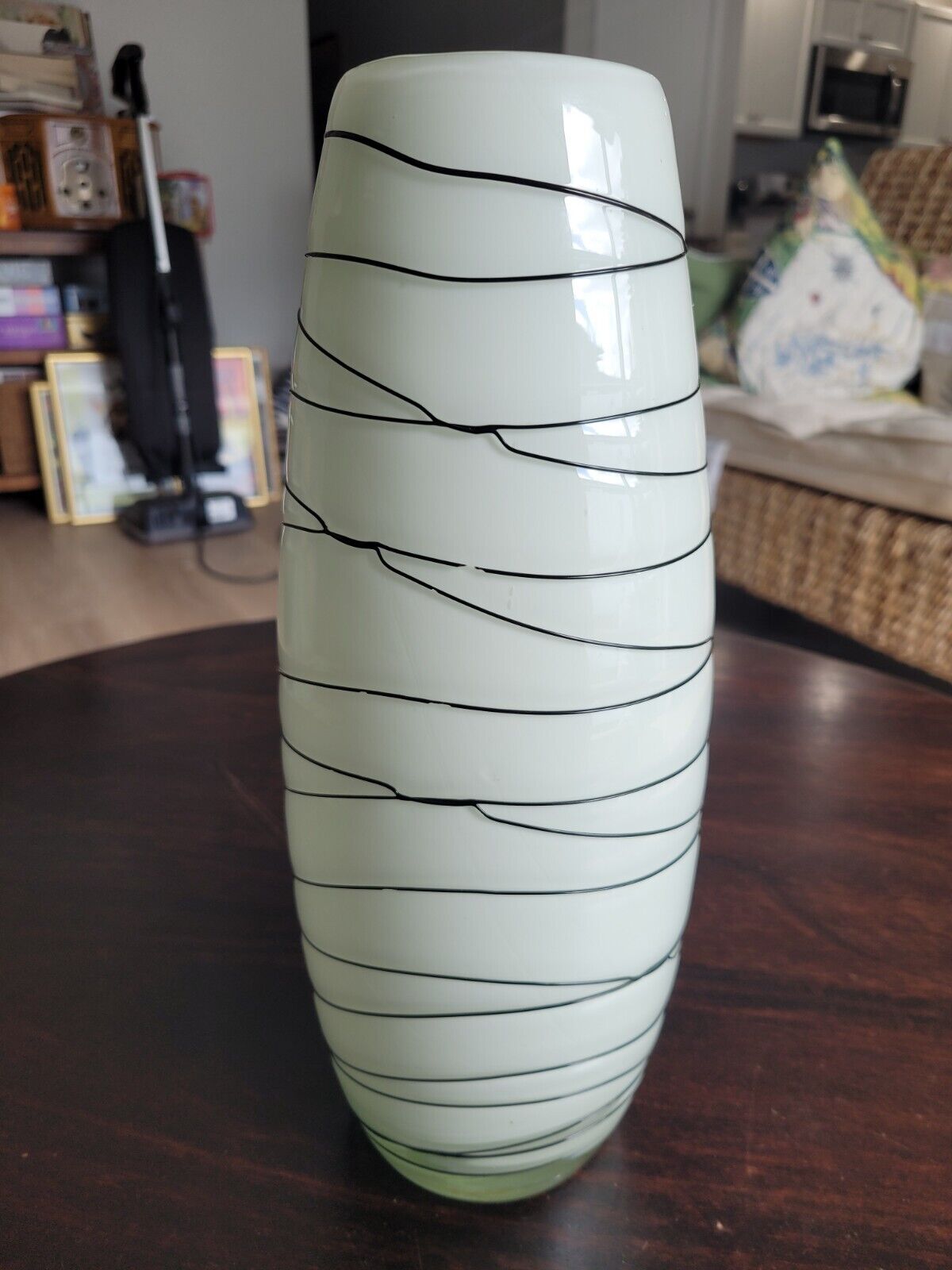 Black and White Art Glass Vase