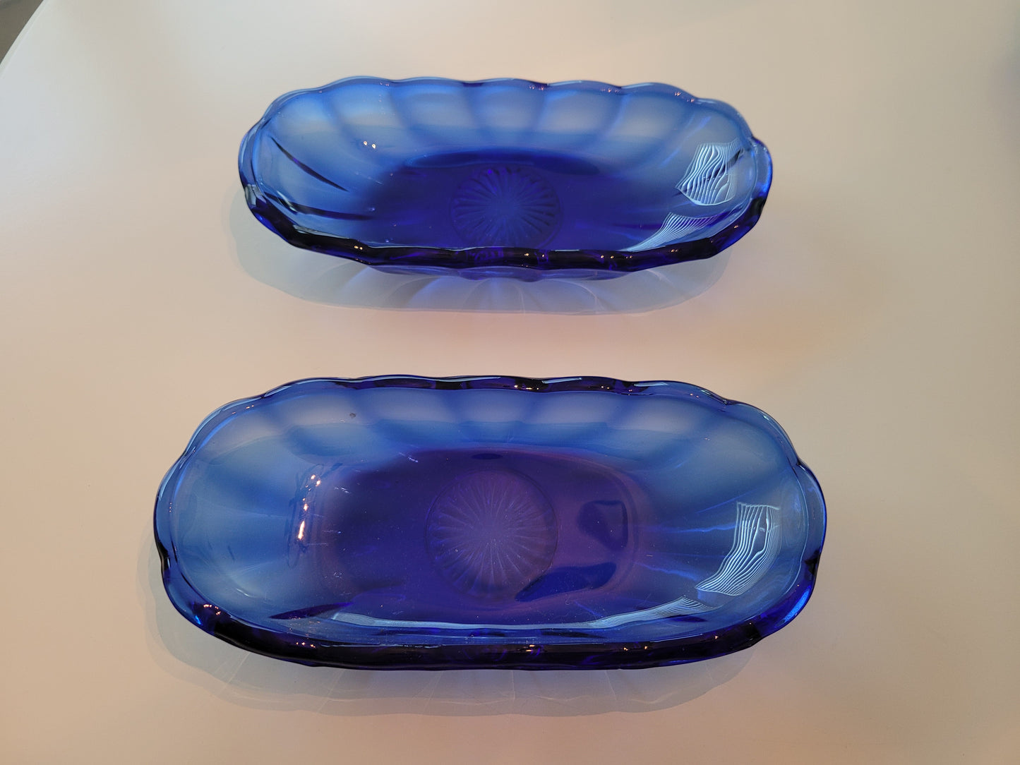 Anchor Hocking Cobalt Blue Ice Cream Sundae Six Dish Set