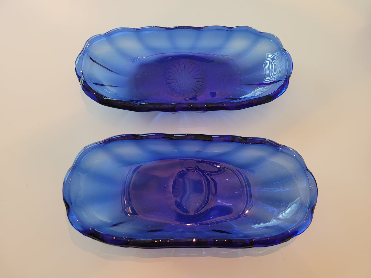 Anchor Hocking Cobalt Blue Ice Cream Sundae Six Dish Set