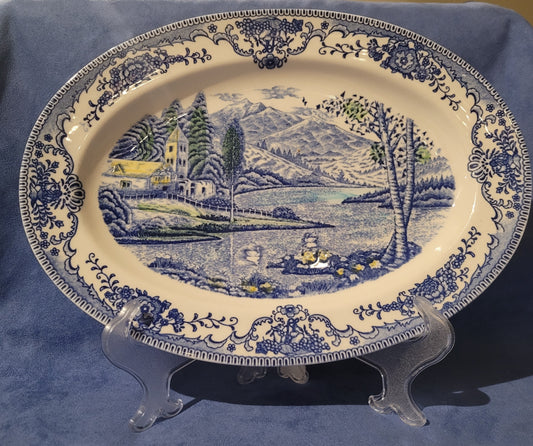 'Blue Hill of Virginia' by Cheltenham Ltd Small Oval Serving Platter