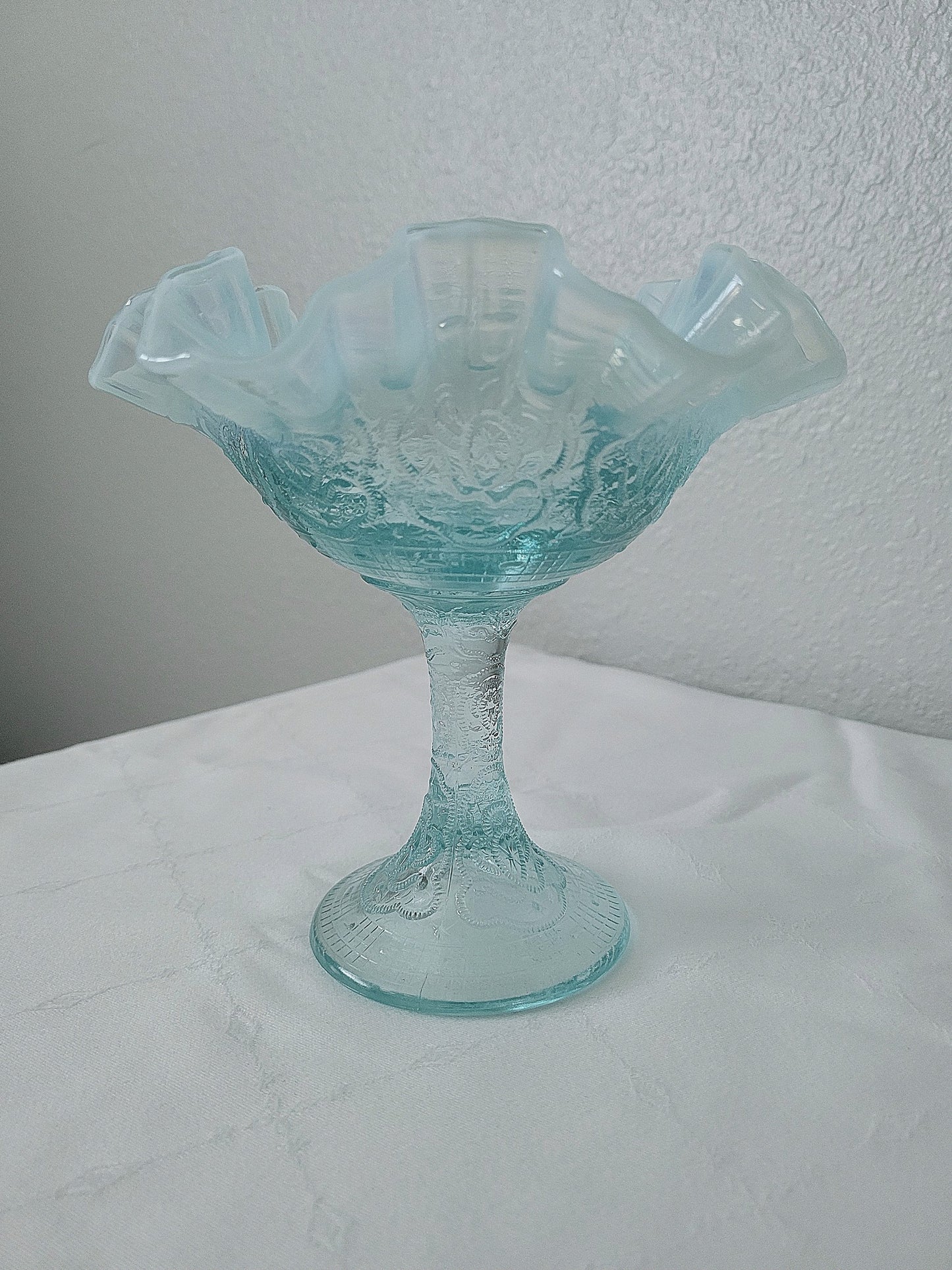 Fenton Blue Glass Compote