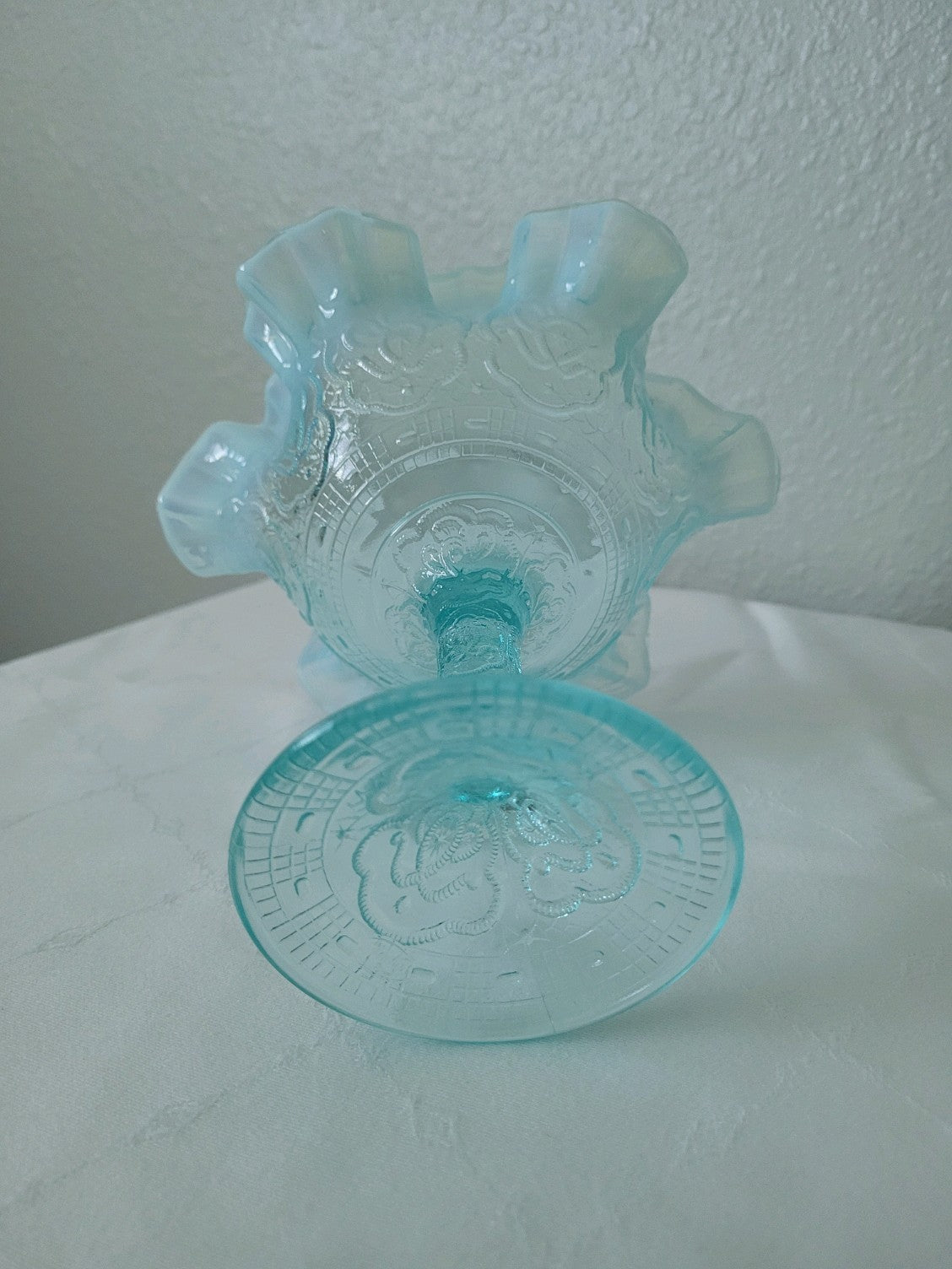 Fenton Blue Glass Compote