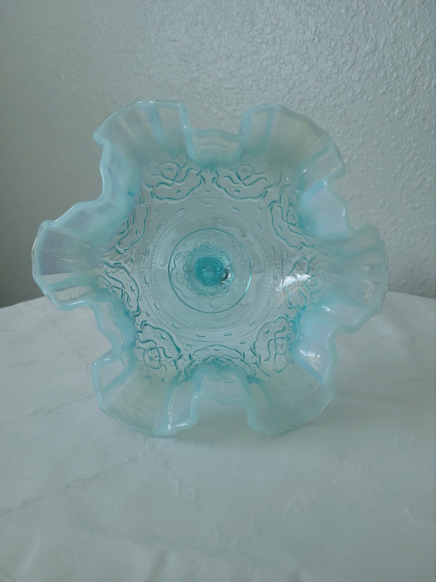 Fenton Blue Glass Compote