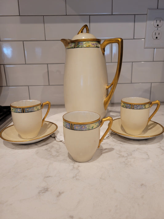 KPM German Six Piece Ivory Coffee Pot Set