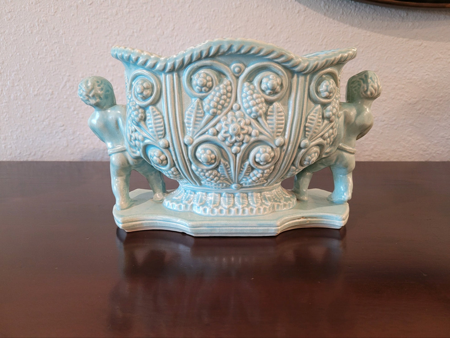 Light Blue Ceramic Centerpiece Vase