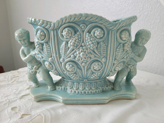 Light Blue Ceramic Centerpiece Vase