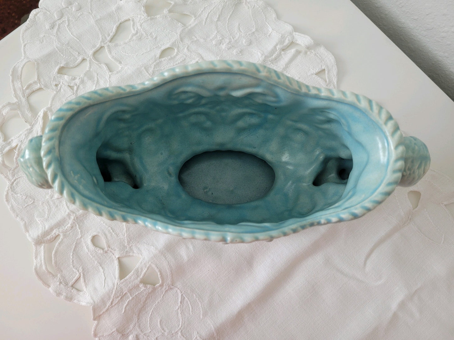 Light Blue Ceramic Centerpiece Vase