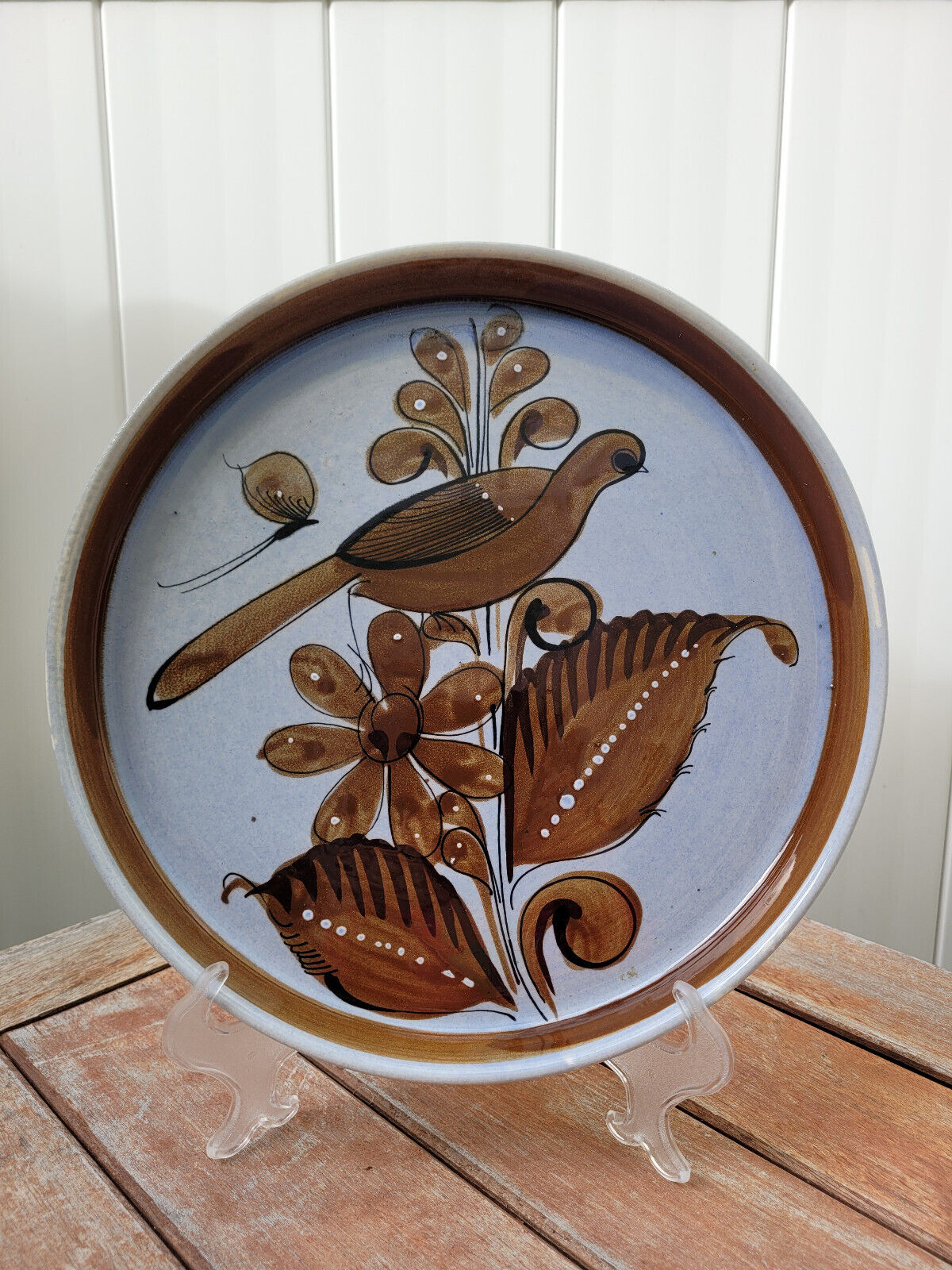 Mexican Blue and Brown Bird Serving Platter