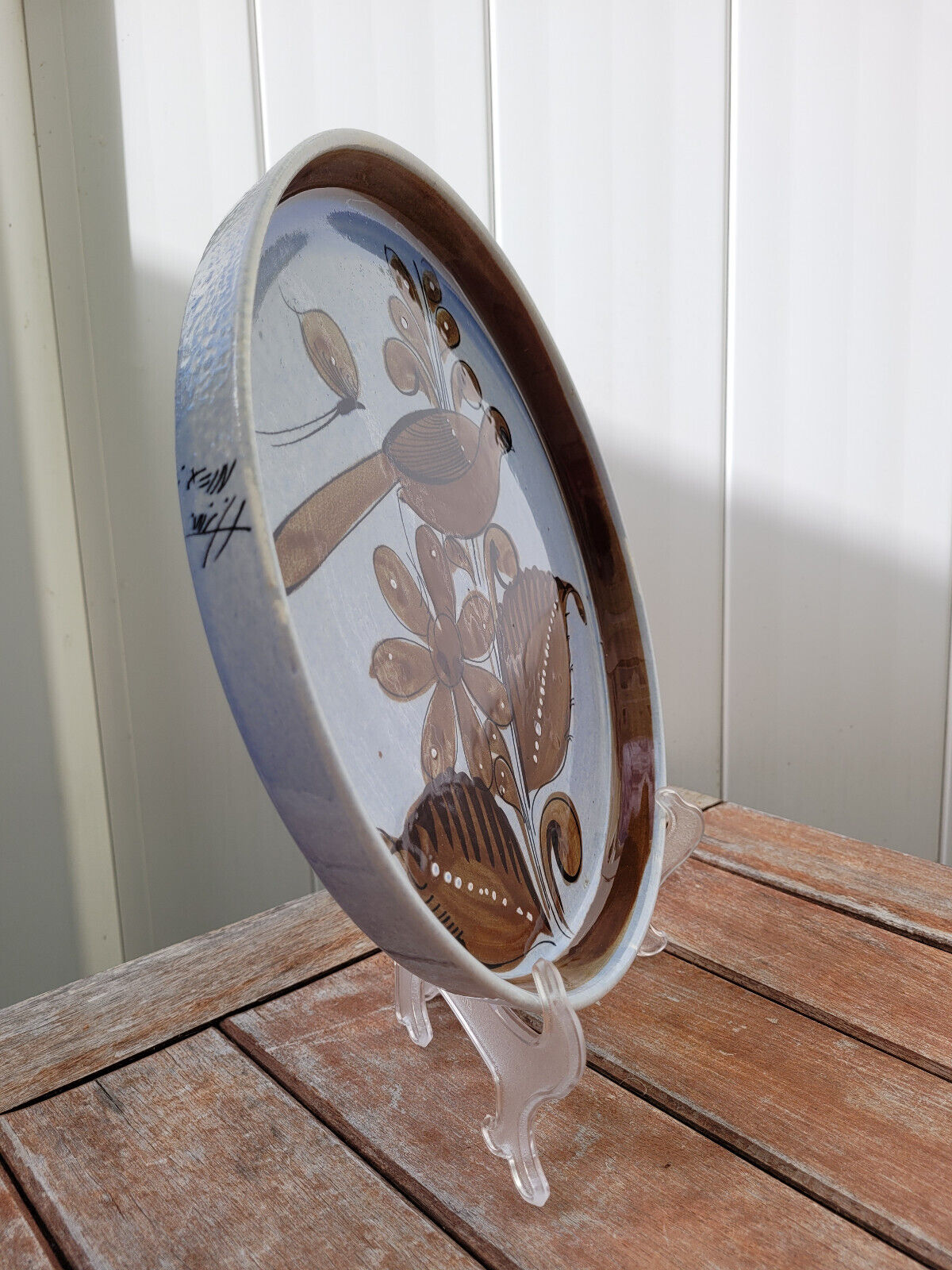 Mexican Blue and Brown Bird Serving Platter