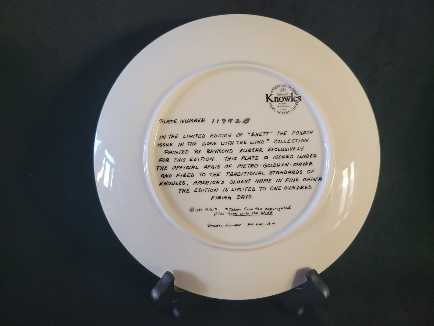 Rhett Butler Collector's Plate