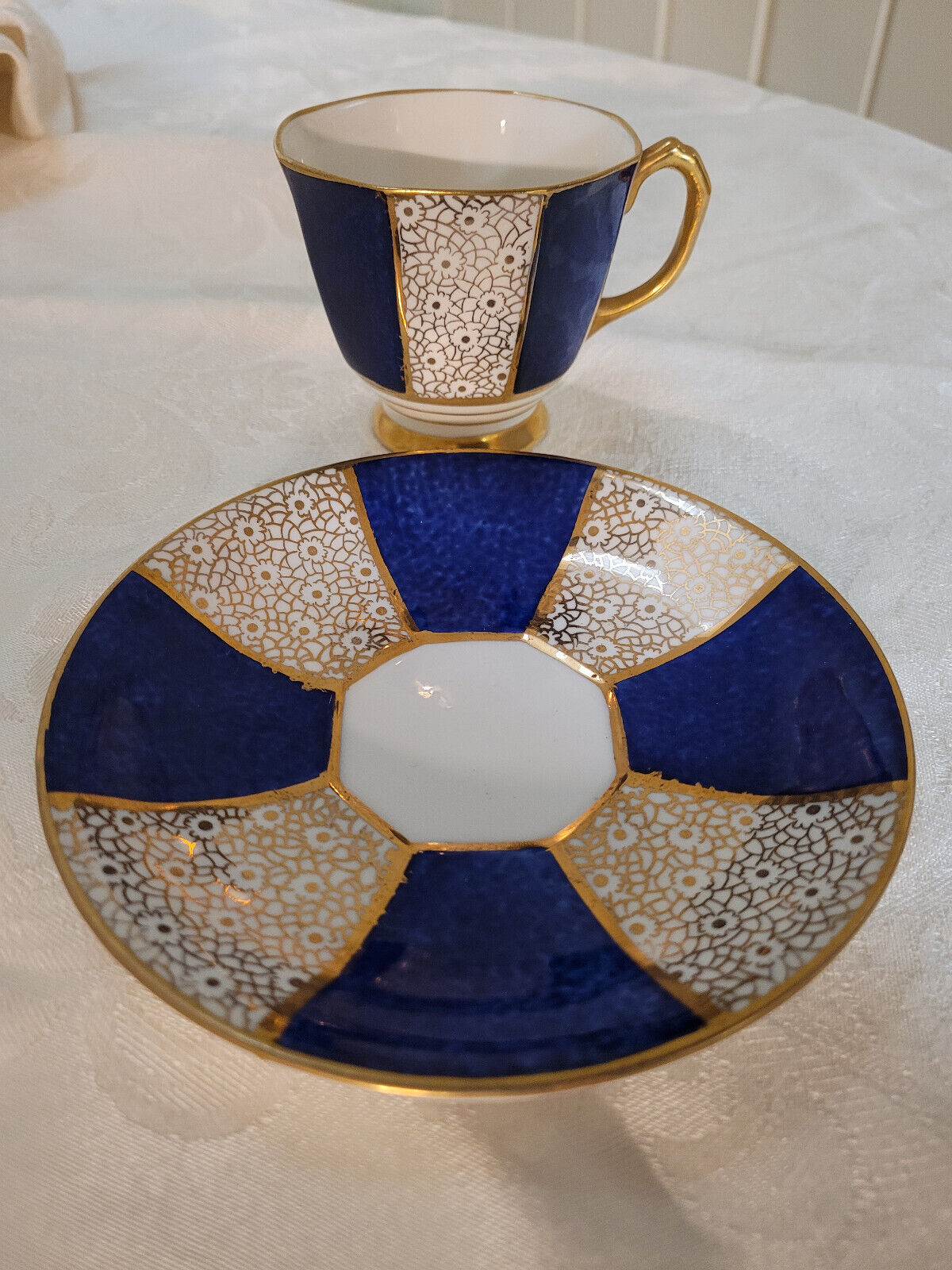 Royal Stafford Seventeen Piece Blue and White Bone China Tea Set