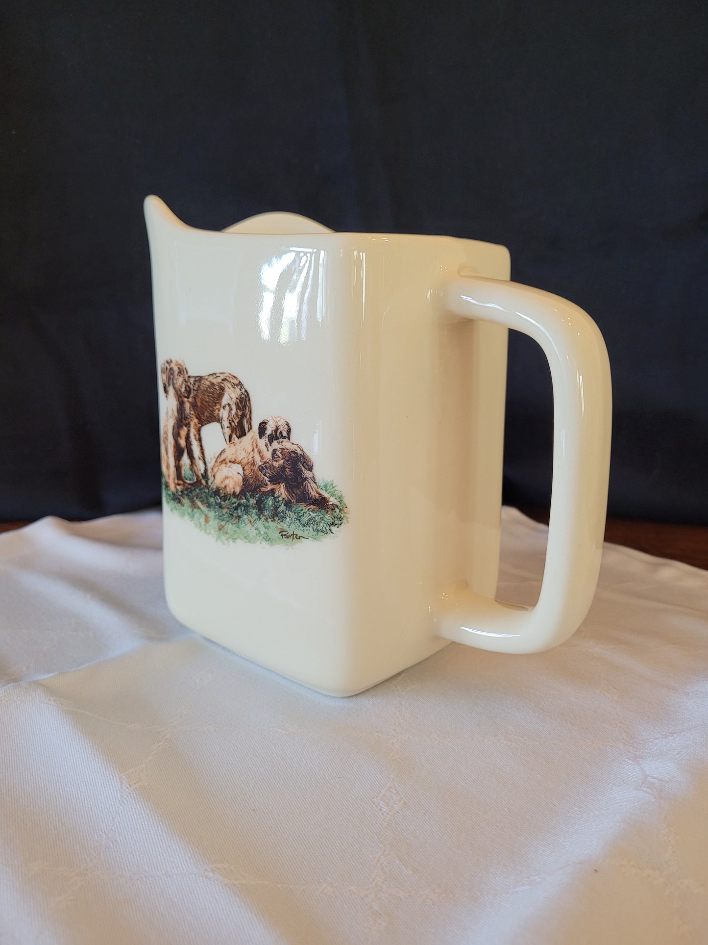 Porcelain By Rosalind Wolfhound Cream Pitcher